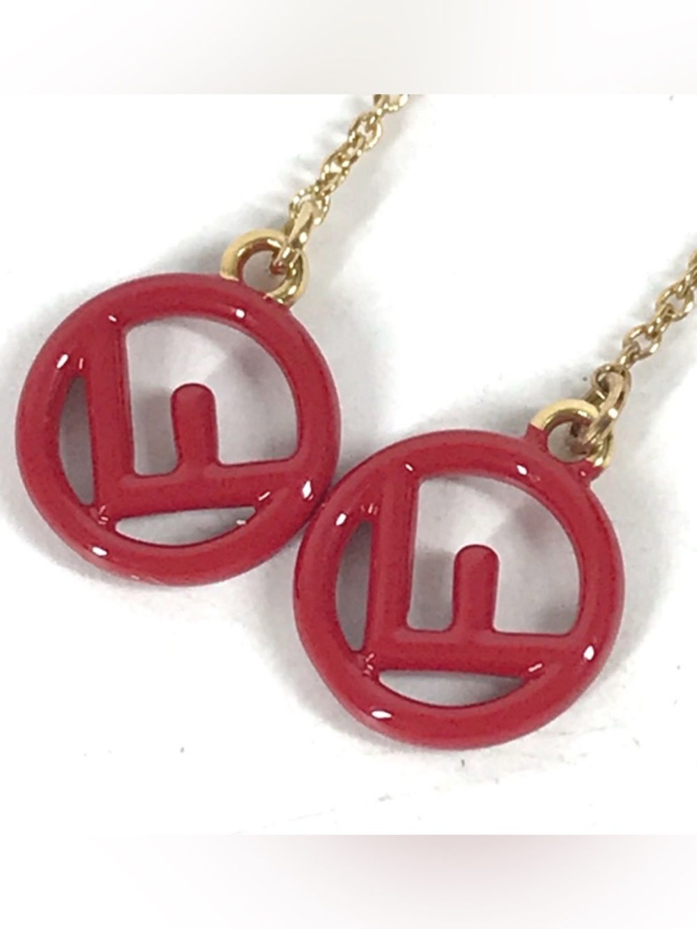 Fendi F is Fendi authentic drop earrings in red - rare style